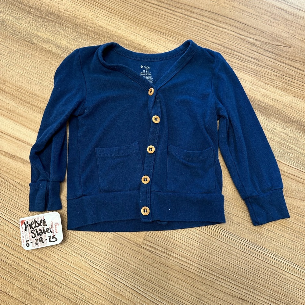 Kyte BABY Blue Button Down Kids Cardigan
